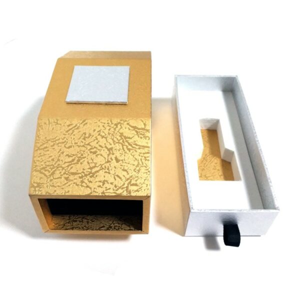Golden drawer design perfume box